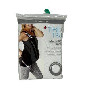 NEW Time and Tru Maternity Tank XL White Seamless 360° Support Top Pregnancy
